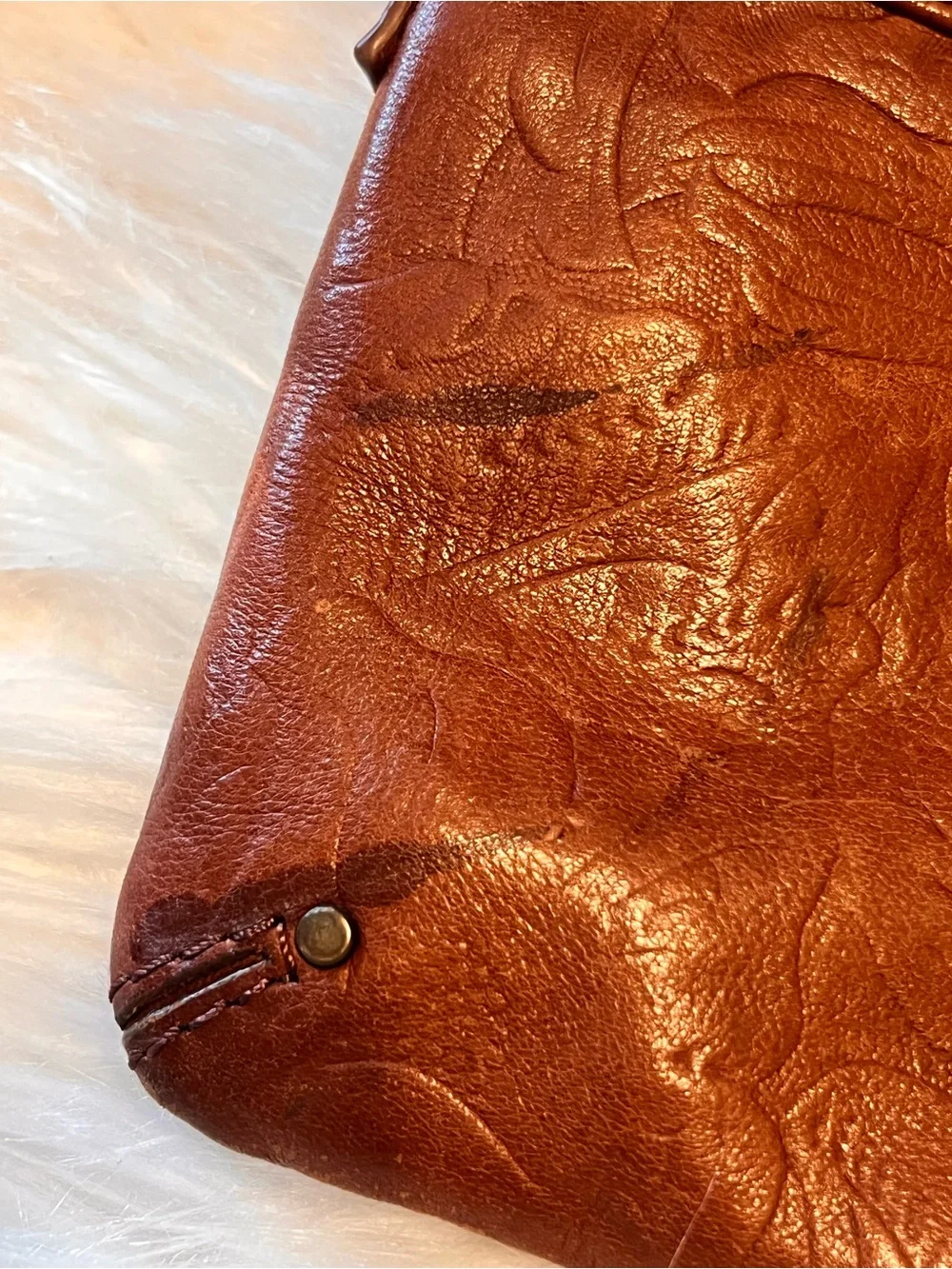 American leather Vintage-Inspired Brown Crossbody Bag by Merona